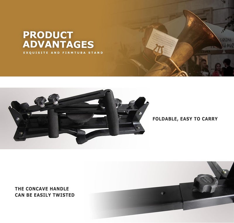 WHELPAW Adjustable Tuba Stand Holder – Durable, Lightweight, Foldable Design with Secure Locking System, Tuba Accessories - Image 3